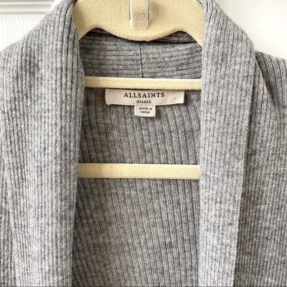 AllSaints grey waterfall cardigan - Picture 3 of 7